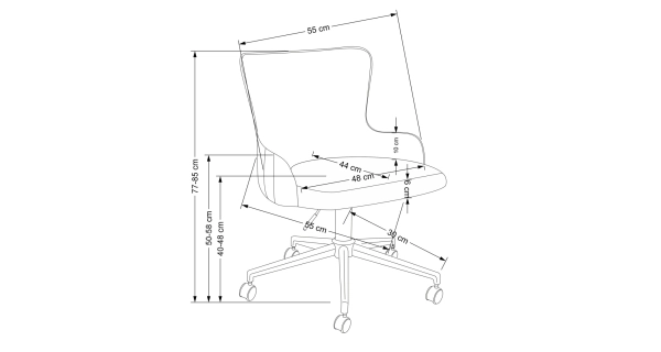 Pracovní křeslo TABORA, šedé