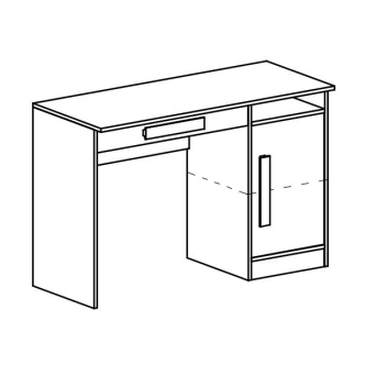 Pracovní stůl BLOURT, bílá/šedý lesk