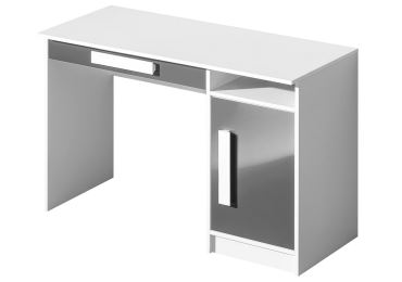 Pracovní stůl BLOURT, bílá/šedý lesk