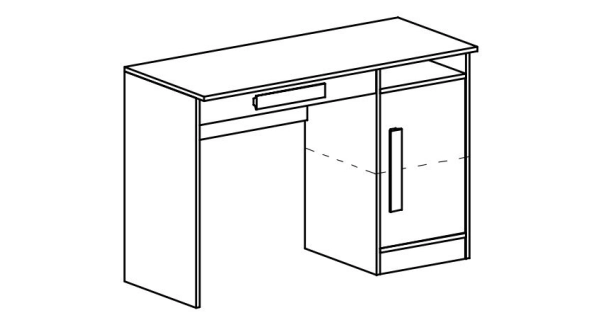 Pracovní stůl BLOURT, bílá/šedý lesk
