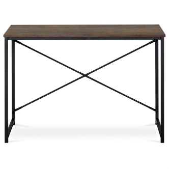 Pracovní stůl CANHAL, dekor staré dřevo, černý kov