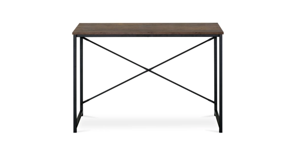 Pracovní stůl CANHAL, dekor staré dřevo, černý kov