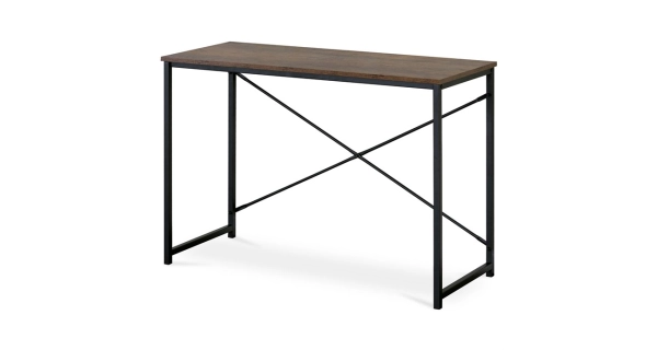 Pracovní stůl CANHAL, dekor staré dřevo, černý kov