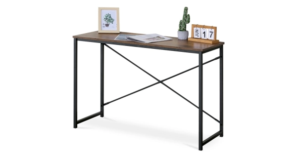 Pracovní stůl CANHAL, dekor staré dřevo, černý kov