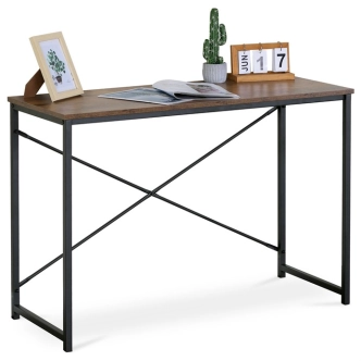 Pracovní stůl CANHAL, dekor staré dřevo, černý kov