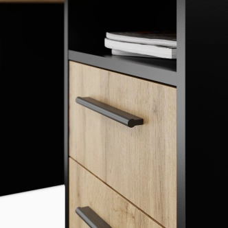 Pracovní stůl NEJBY TRESON I, černá/dub wotan DOPRODEJ