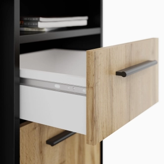 Pracovní stůl NEJBY TRESON I, černá/dub wotan DOPRODEJ