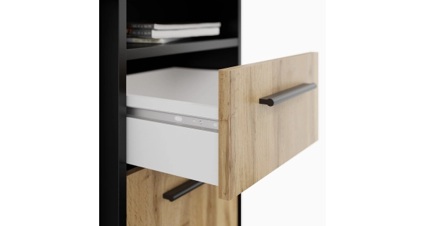 Pracovní stůl NEJBY TRESON I, černá/dub wotan DOPRODEJ