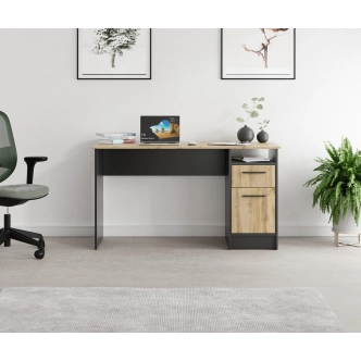 Pracovní stůl NEJBY TRESON I, černá/dub wotan DOPRODEJ