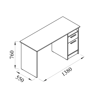 Pracovní stůl NEJBY TRESON I, černá/dub wotan DOPRODEJ
