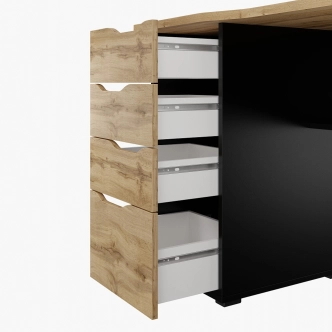 Pracovní stůl NEJBY TRESON III, černá/dub wotan