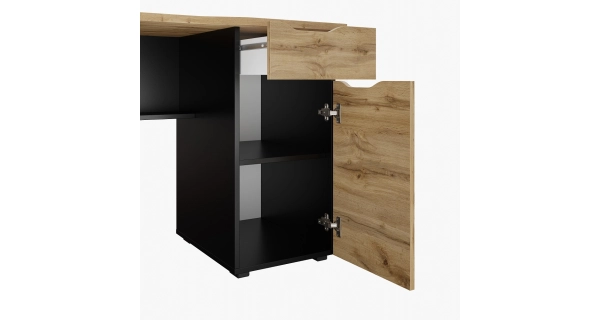 Pracovní stůl NEJBY TRESON III, černá/dub wotan