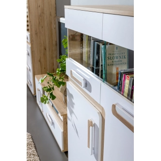 Pracovní stůl ORAKI, dub jasný/bílá