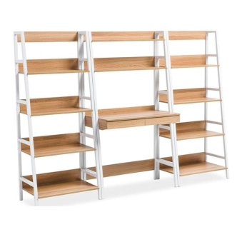 Pracovní stůl SALZANO, dub/bílá