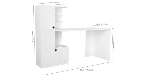 Pracovní stůl WALSH, bílý