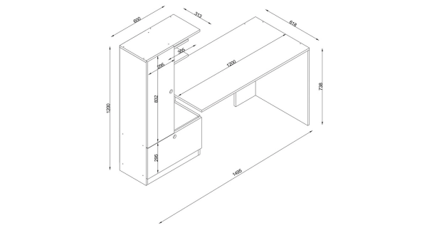 Pracovní stůl WALSH, bílý
