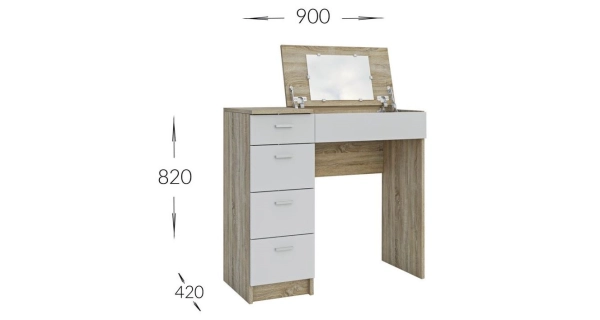 Pracovní/toaletní stolek VERIGEATA, bílá