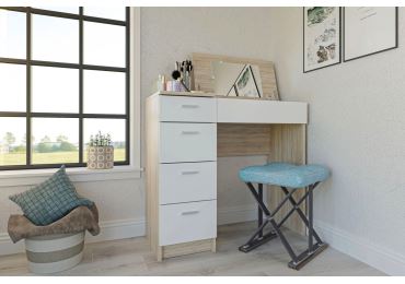 Pracovní/toaletní stolek VERIGEATA, dub sonoma/bílá