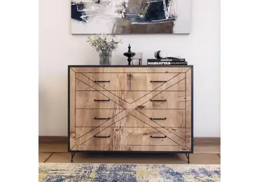 Prádelník ANKARA, antracit/dub