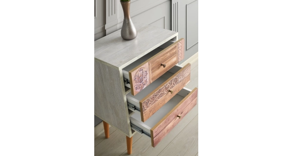 Prádelník BERRY, bílá/vlašský ořech