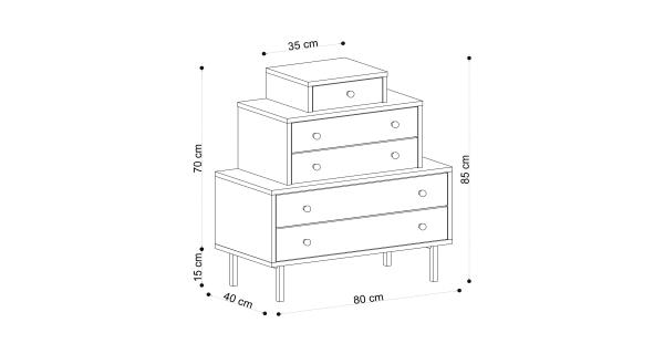 Prádelník DAMIÁN, dub/černá