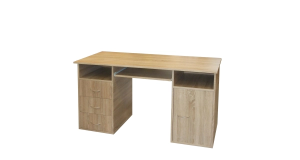 Praktický PC stůl se zásuvkami a skříňkou STRAHL, dub sonoma