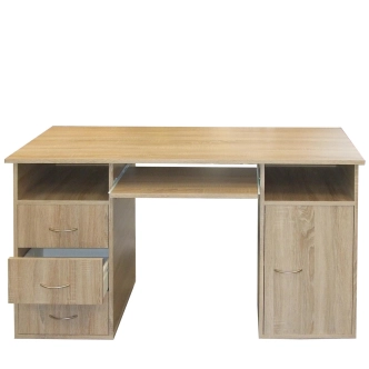 Praktický PC stůl se zásuvkami a skříňkou STRAHL, dub sonoma