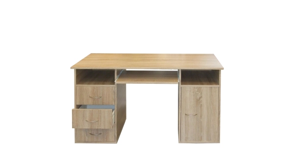 Praktický PC stůl se zásuvkami a skříňkou STRAHL, dub sonoma