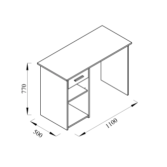 Praktický psací stůl se zásuvkou NEJBY ODIN, dub sonoma/bílá DOPRODEJ