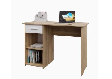 Praktický psací stůl se zásuvkou NEJBY ODIN, dub sonoma/bílá