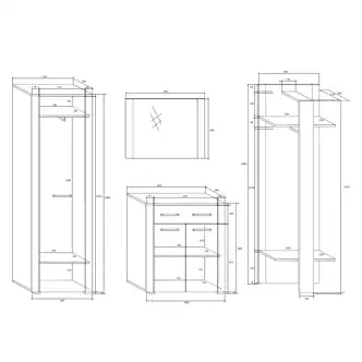 Předsíň ARDENO, craft zlatý/craft tobaco