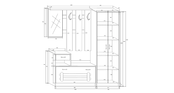 Předsíň BENDIGO, craft tobaco/craft zlatý, 5 let záruka