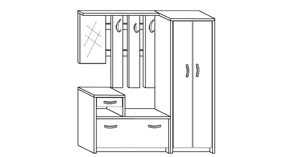 Předsíň BENDIGO, dub sonoma/bílá, 5 let záruka