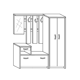 Předsíň BENDIGO, švestka/bílá , 5 let záruka