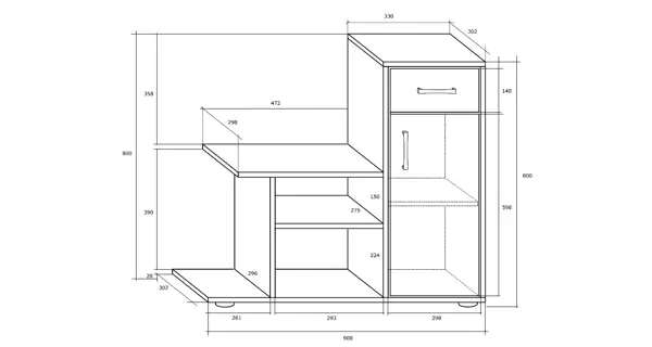 Předsíň BINKA, craft bílý/craft zlatý
