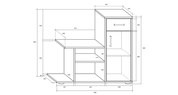 Předsíň BINKA, craft tobaco/krém, 5 let záruka