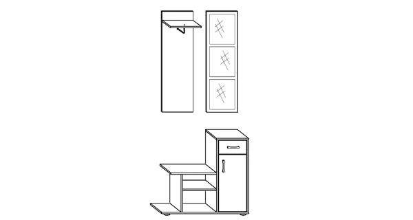 Předsíň BINKA, dub sonoma/dub sonoma tmavý