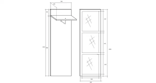 Předsíň BINKA, dub sonoma/dub sonoma tmavý
