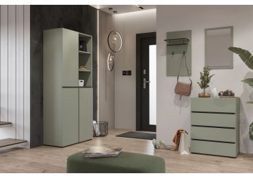 Předsíň BONIFACIO, zelená/černá