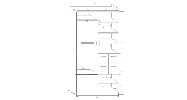 Předsíň CHIRAWA 100 se zrcadlem, olše, 5 let záruka