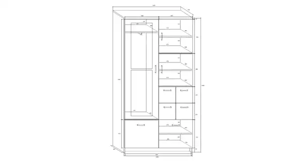 Předsíň CHIRAWA 100 se zrcadlem, olše