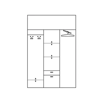 Předsíň DUMAS II se zrcadlem, olše