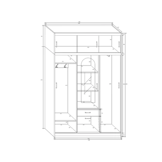 Předsíň DUMAS II se zrcadlem, olše