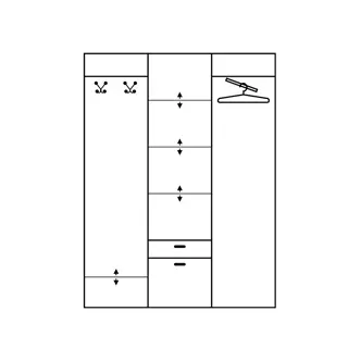Předsíň DUMAS IV se zrcadlem, olše