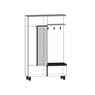 Předsíň DZENGAL 3D, dub artisan/bílá, 5 let záruka