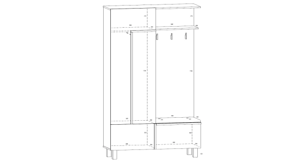 Předsíň DZENGAL 3D, dub burgundský/bílá, 5 let záruka