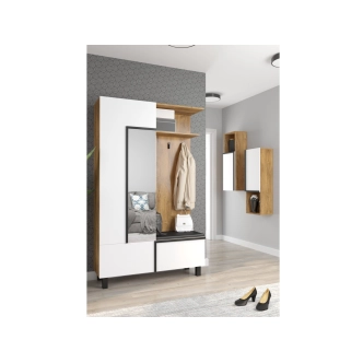 Předsíň DZENGAL 3D, dub burgundský/bílá, 5 let záruka