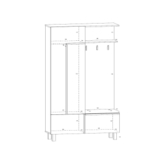 Předsíň DZENGAL 3D, dub sonoma/bílá, 5 let záruka