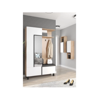 Předsíň DZENGAL 3D, dub sonoma/bílá, 5 let záruka