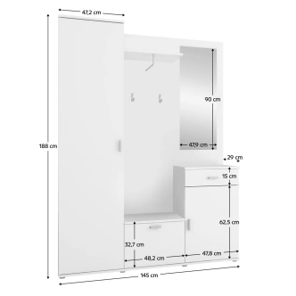 Předsíň HITMER, bílá